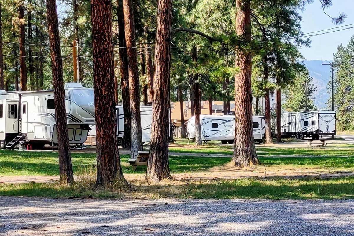 Spacious Rv Sites Among Tall Pines - River Edge Rv Resort